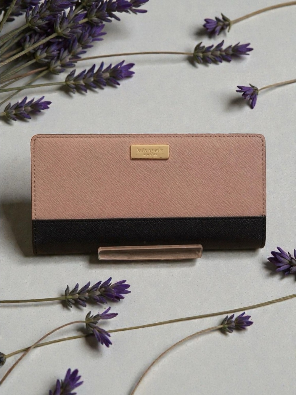 kate spade Two-Tone Blush Pink and Black Continental Wallet